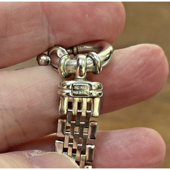 Vintage Bracelet Hallmarked MILOR ITALY 925 STERLING SILVER Woven Chain Look - Picture 6 of 8